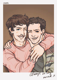 half body lineart (polaroid)